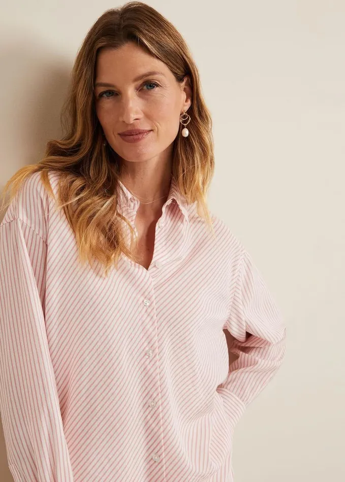 Phase Eight Bernice Stripe Shirt Whitepink Women Shirts and Blouses