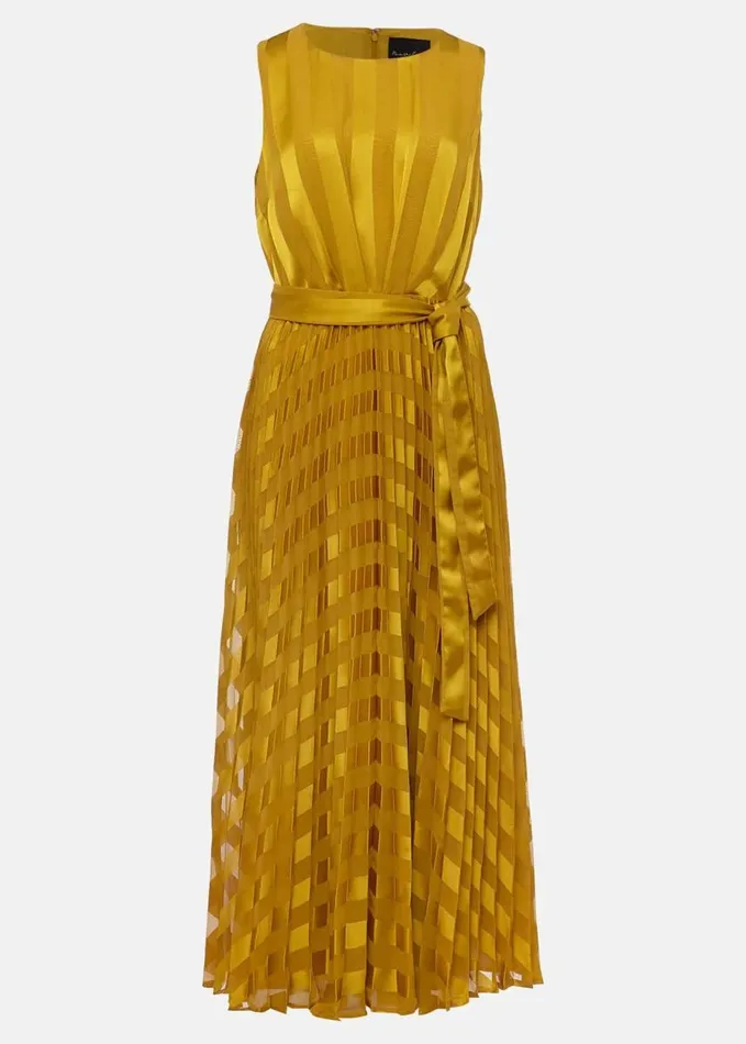 Phase Eight Beverley Jacquard Stripe Midaxi Dress Chartreuse Women Dresses
