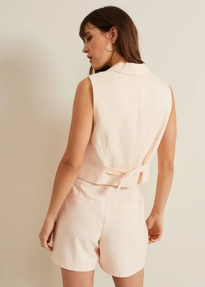 Phase Eight Bianca Peach Waistcoat Coral Women Jackets