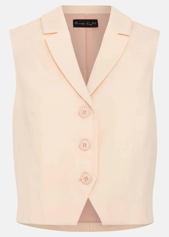 Phase Eight Bianca Peach Waistcoat Coral Women Jackets