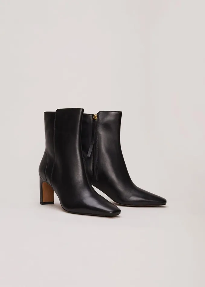 Phase Eight Black Leather Ankle Boots Black Women Boots