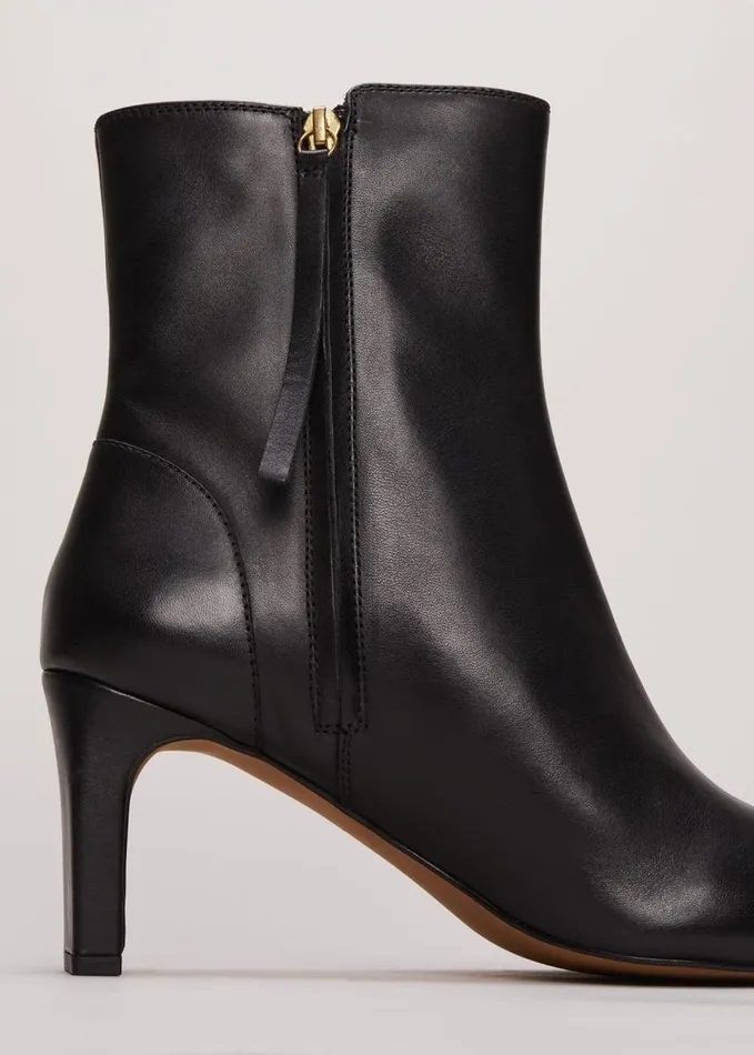 Phase Eight Black Leather Ankle Boots Black Women Boots