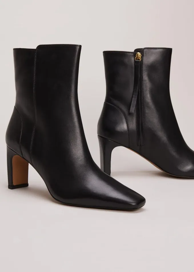 Phase Eight Black Leather Ankle Boots Black Women Boots