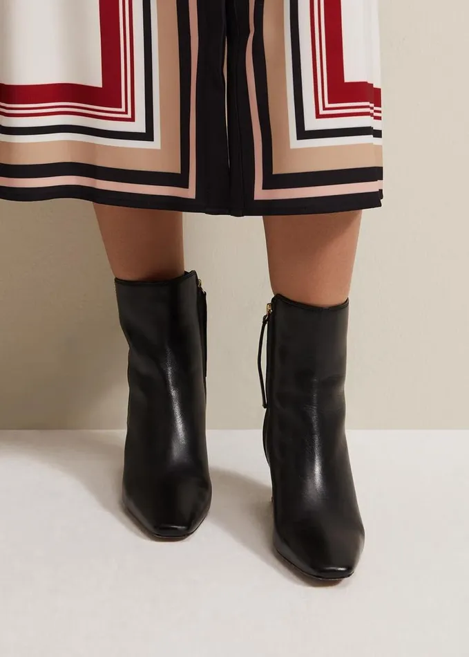 Phase Eight Black Leather Ankle Boots Black Women Boots