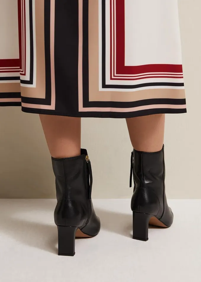 Phase Eight Black Leather Ankle Boots Black Women Boots