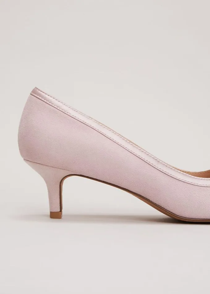 Phase Eight Bow Kitten Heel Shoes Pale Pink Women Occasion Shoes