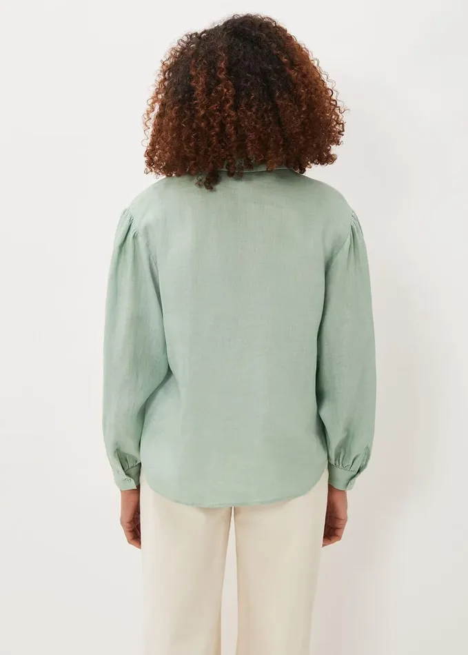 Phase Eight Brigita Linen Shirt Sage Green Women Shirts and Blouses