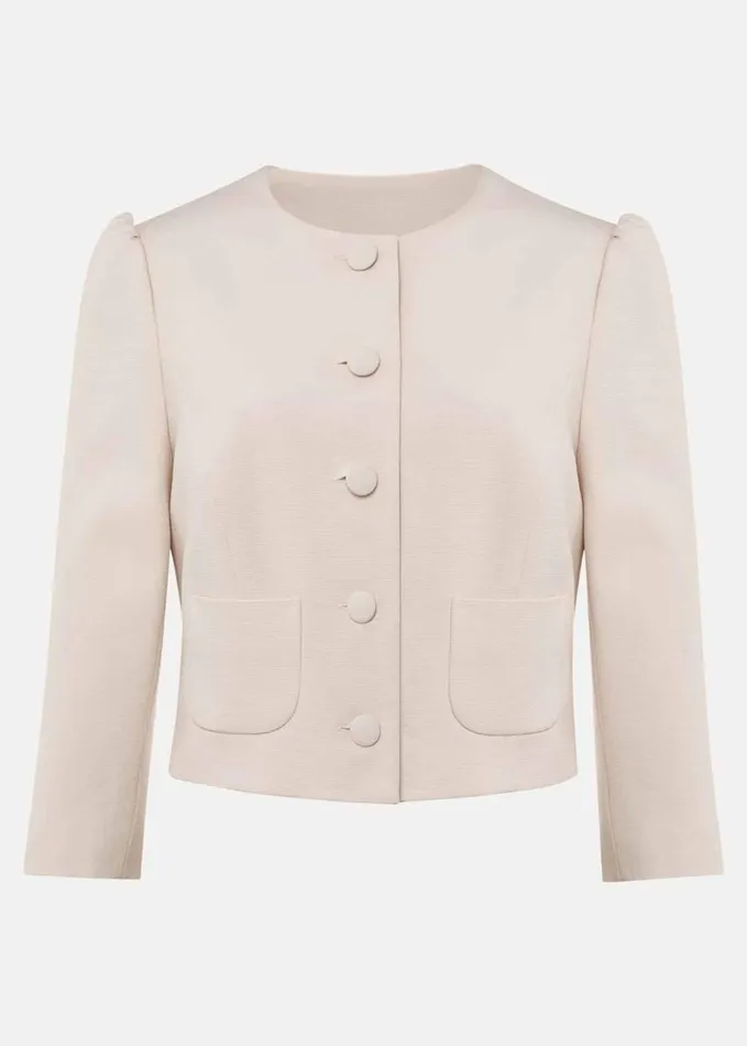Phase Eight Candace Button Down Jacket Oyster Women Jackets