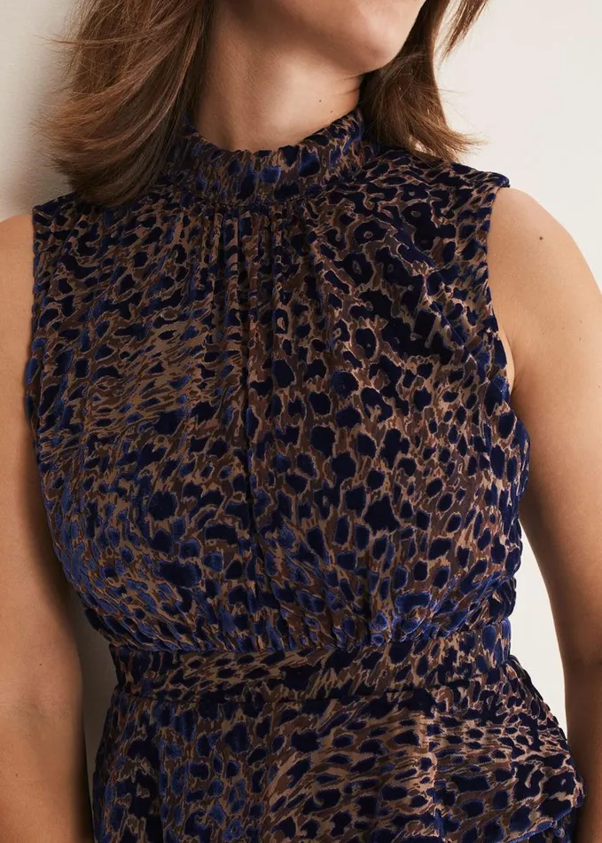 Phase Eight Catalina Leopard Velvet Maxi Dress Multicoloured Women Dresses