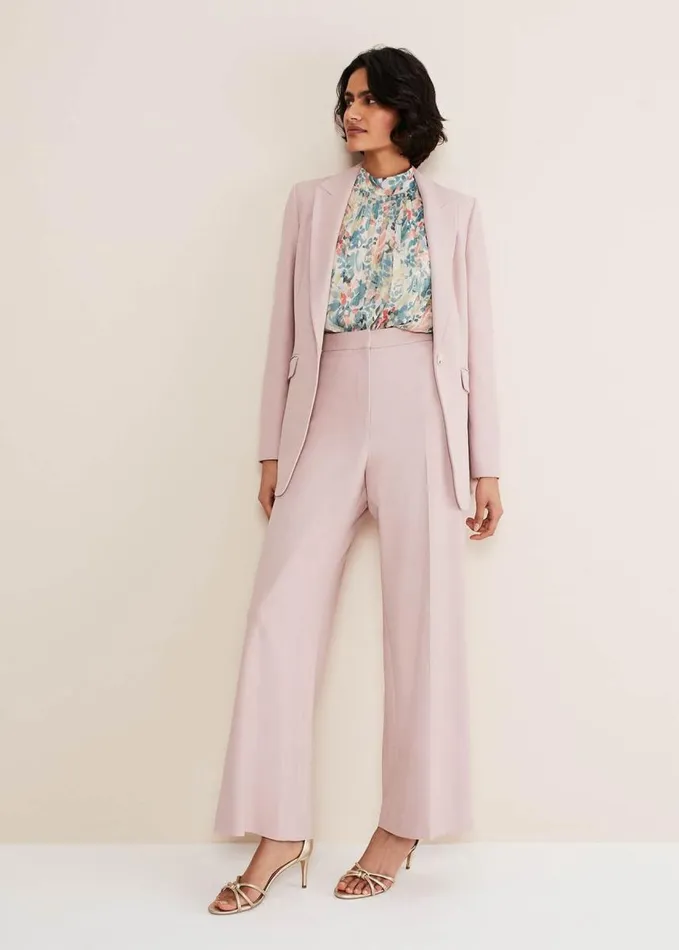Phase Eight Celyn Wide Leg Trousers Antique Rose Women Trousers
