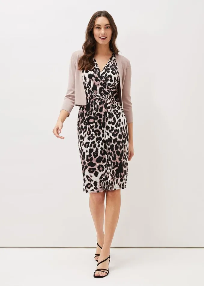 Phase Eight Chelsie Leopard Print Sleeveless Jersey Dress Multicoloured Women Dresses
