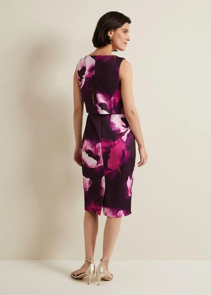 Phase Eight Christie Printed Scuba Midi Dress Multicoloured Women Dresses
