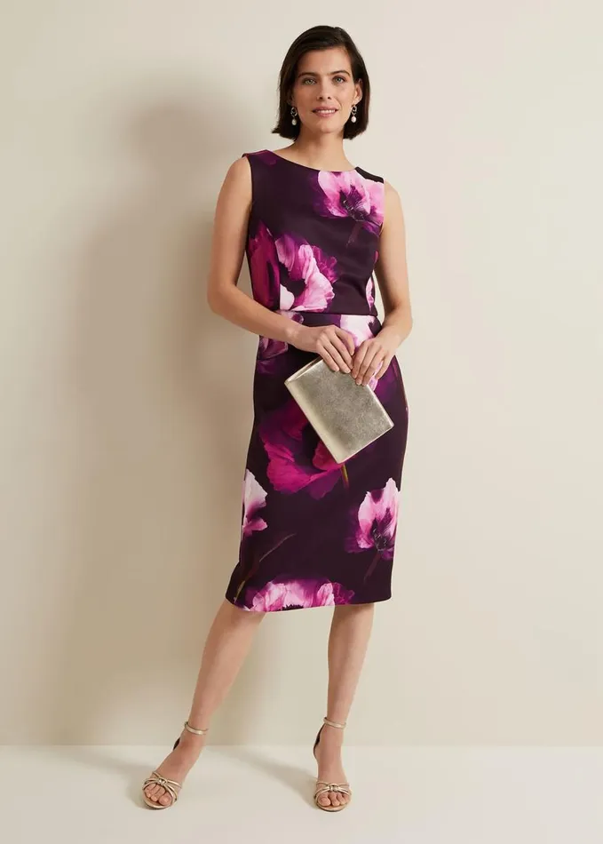 Phase Eight Christie Printed Scuba Midi Dress Multicoloured Women Dresses