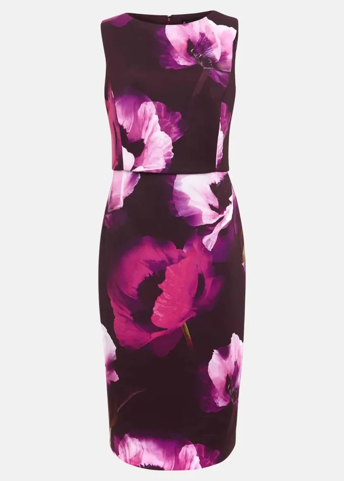Phase Eight Christie Printed Scuba Midi Dress Multicoloured Women Dresses