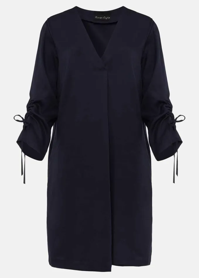 Phase Eight Cieara Tie Detail Sleeve Tunic Dress Navy Women Dresses