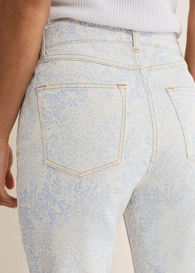 Phase Eight Cordelia Floral Straight Leg Jeans Ivoryblue Women Trousers
