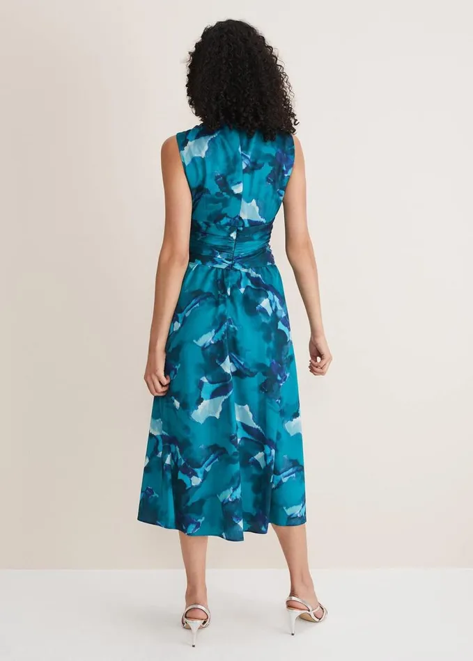 Phase Eight Corrin Butterfly Print Midi Dress Malachitemulti Women Dresses