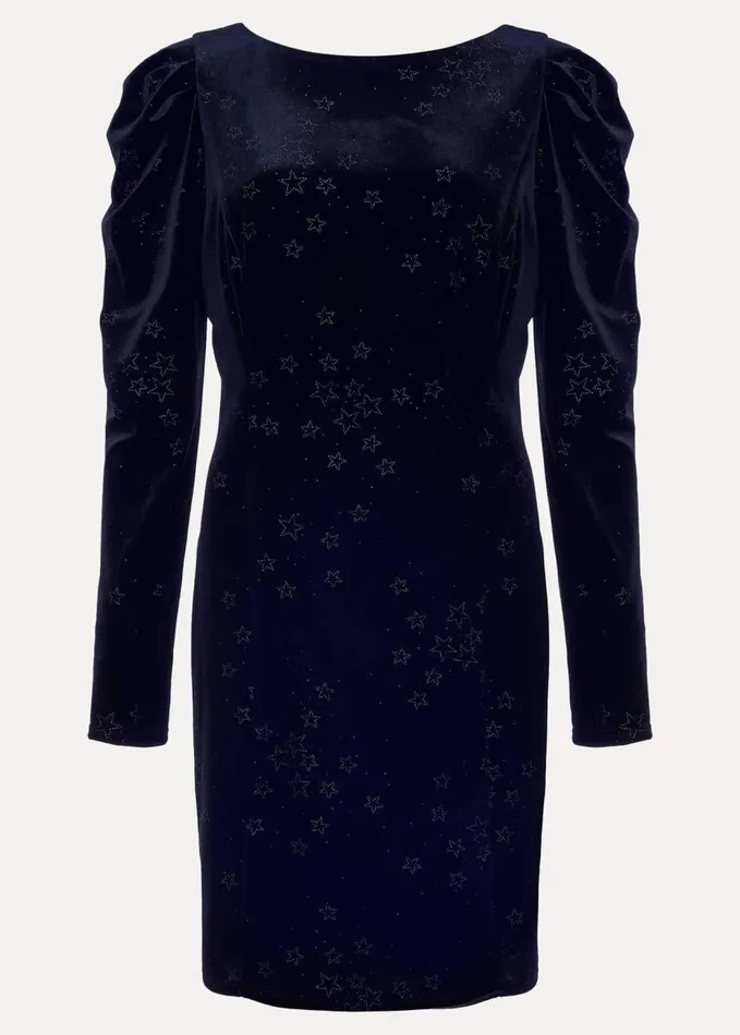 Phase Eight Daria Velvet Star Dress Midnightpewter Women Dresses