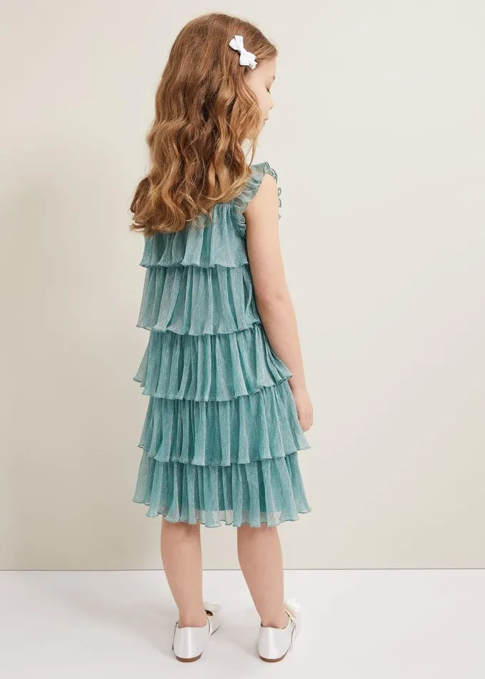 Phase Eight Destiny Plisse Dress Green Women Dresses