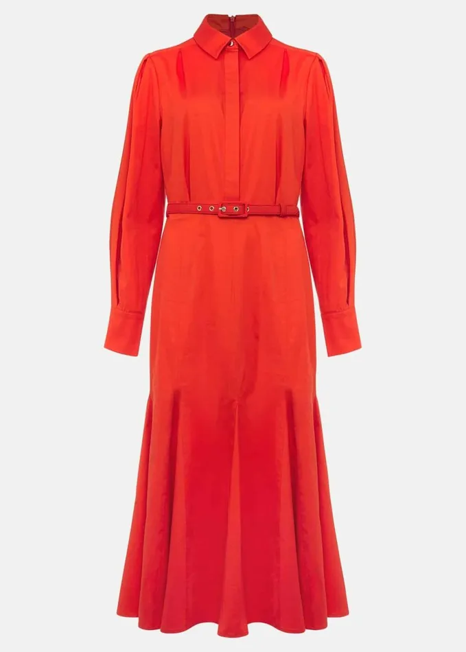 Phase Eight Diana Belted Shirt Dress Saffron Women Dresses