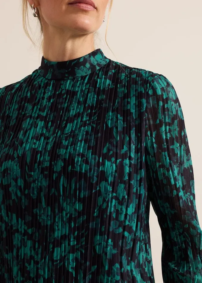 Phase Eight Dina Printed Mesh Top Navygreen Women Tops and TShirts