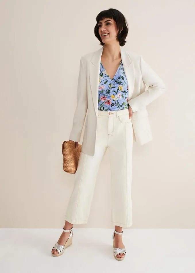 Phase Eight Donda Floral Ruched Top Bluemulti Women Shirts and Blouses
