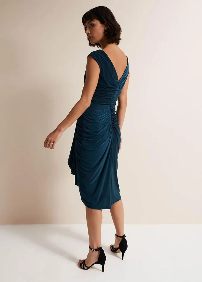 Phase Eight Donna Teal Bodycon Midi Dress Teal Women Dresses