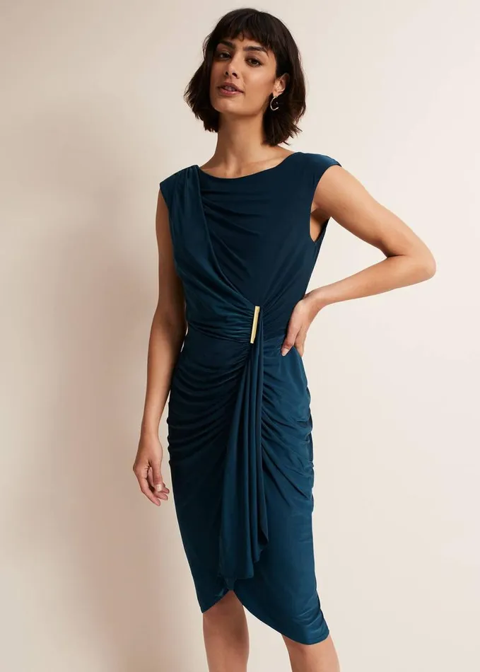 Phase Eight Donna Teal Bodycon Midi Dress Teal Women Dresses