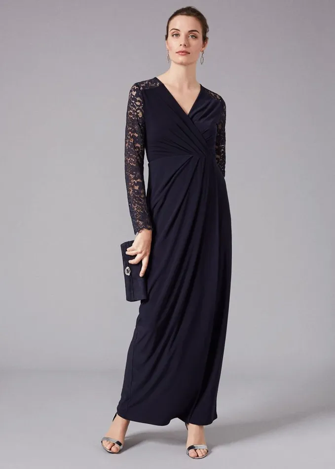 Phase Eight Elanor Lace Maxi Dress Navy Women Dresses