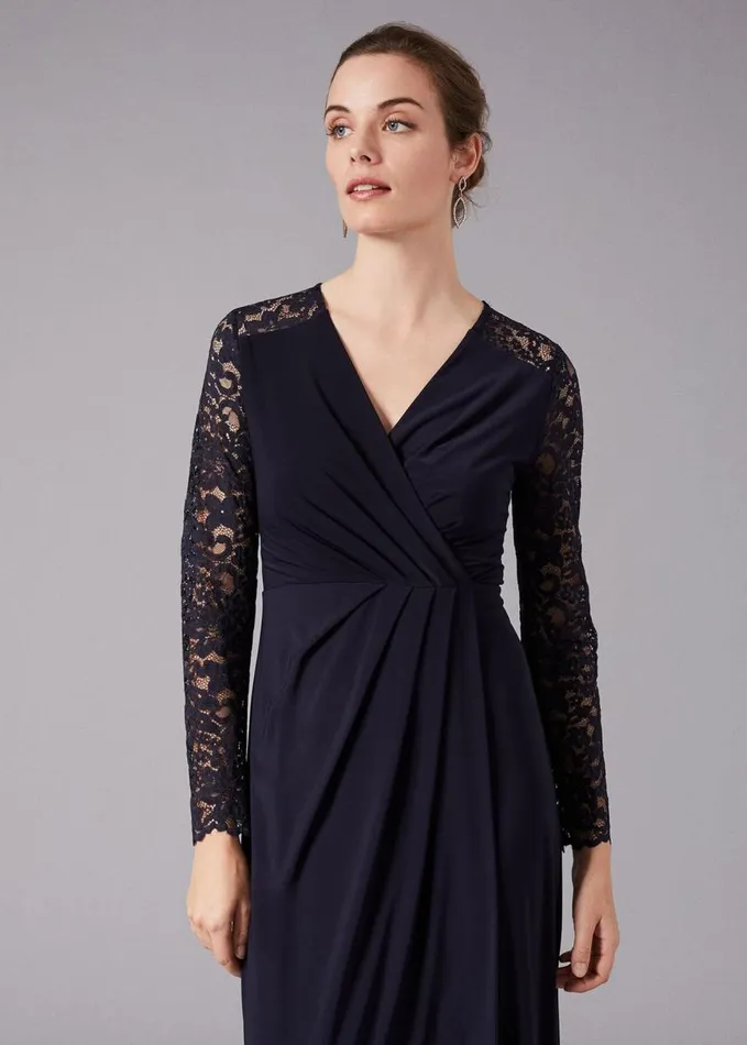 Phase Eight Elanor Lace Maxi Dress Navy Women Dresses