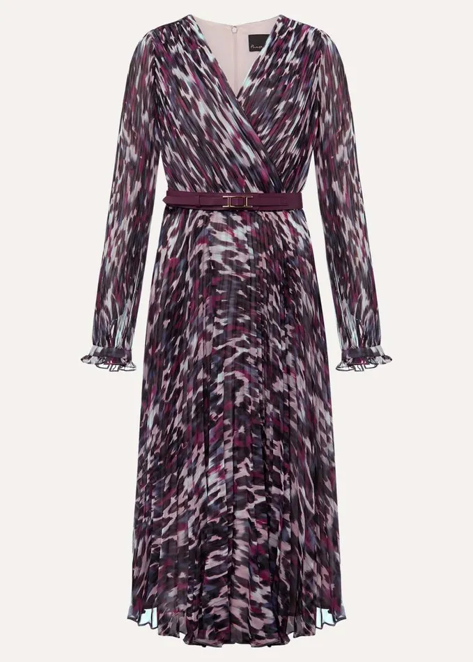 Phase Eight Eloise Animal Pleated Dress Multicoloured Women Dresses