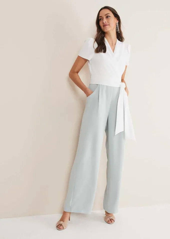 Phase Eight Eloise Wide Leg Jumpsuit Eau De Nilivory Women Dresses