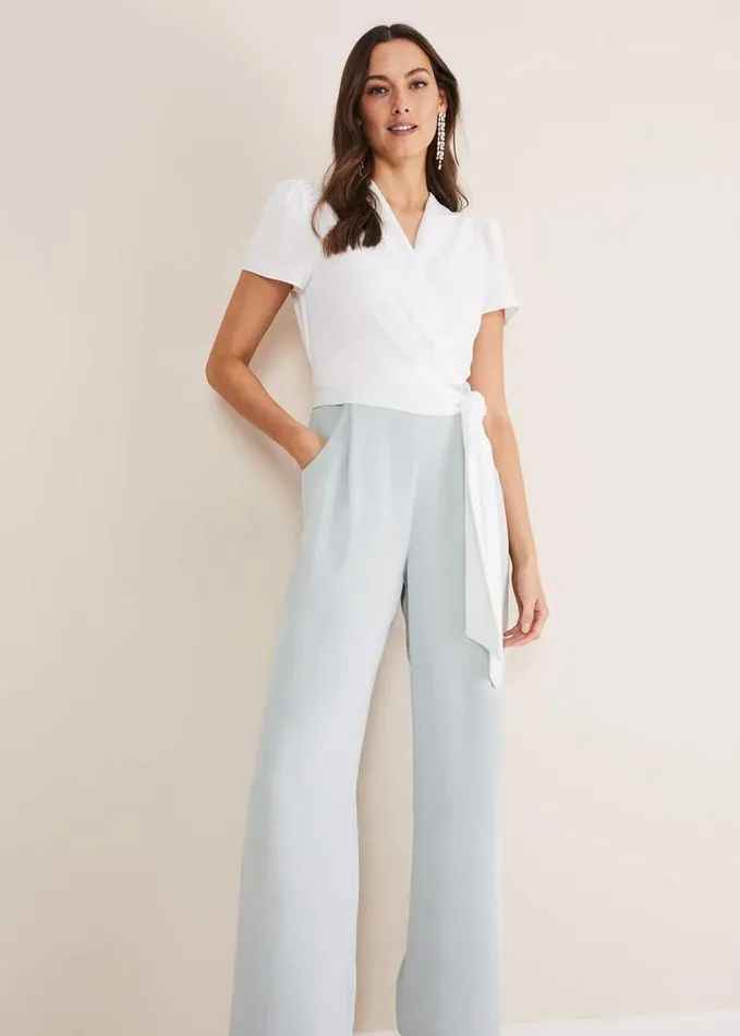 Phase Eight Eloise Wide Leg Jumpsuit Eau De Nilivory Women Dresses