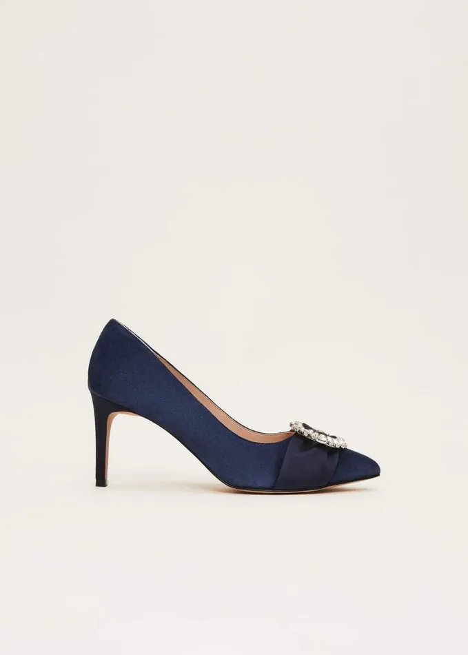 Phase Eight Embellished Court Shoe Navy Women Heels