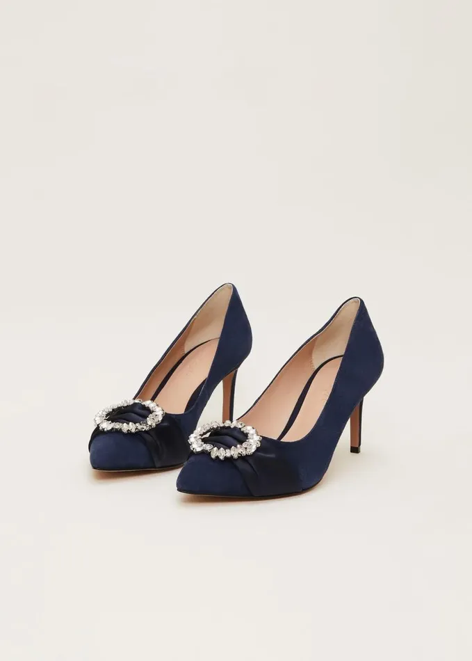 Phase Eight Embellished Court Shoe Navy Women Heels