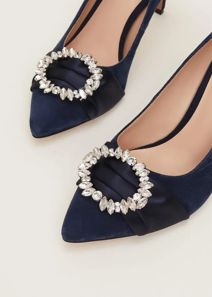 Phase Eight Embellished Court Shoe Navy Women Heels