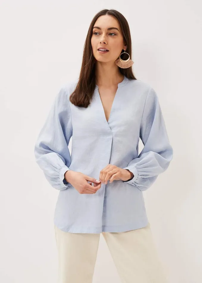 Phase Eight Emma Blouse Soft Blue Women Tops and TShirts