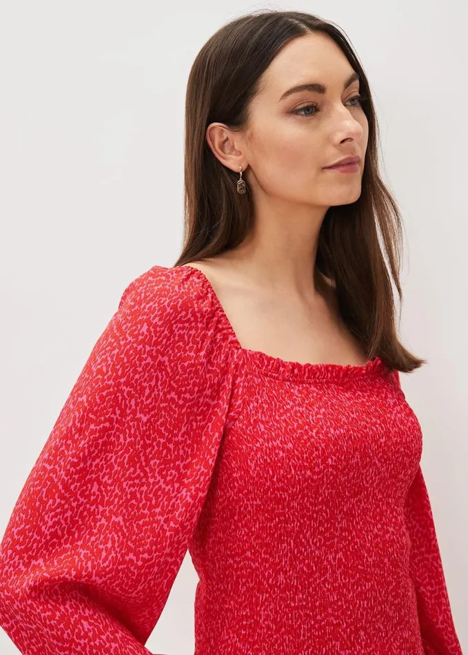 Phase Eight Esty Square Neck Blouse Pinkred Women Shirts and Blouses