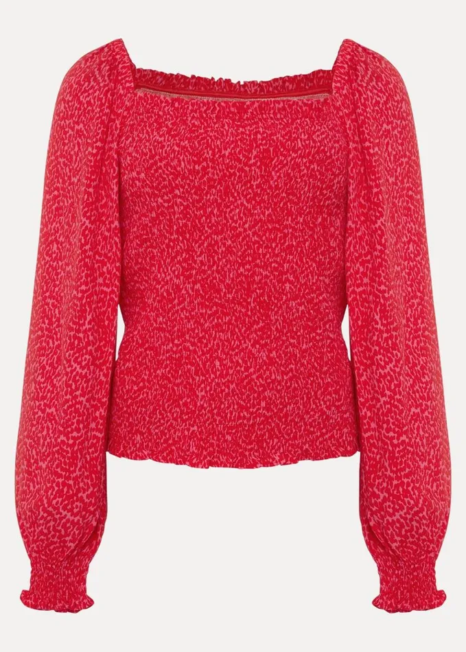Phase Eight Esty Square Neck Blouse Pinkred Women Shirts and Blouses