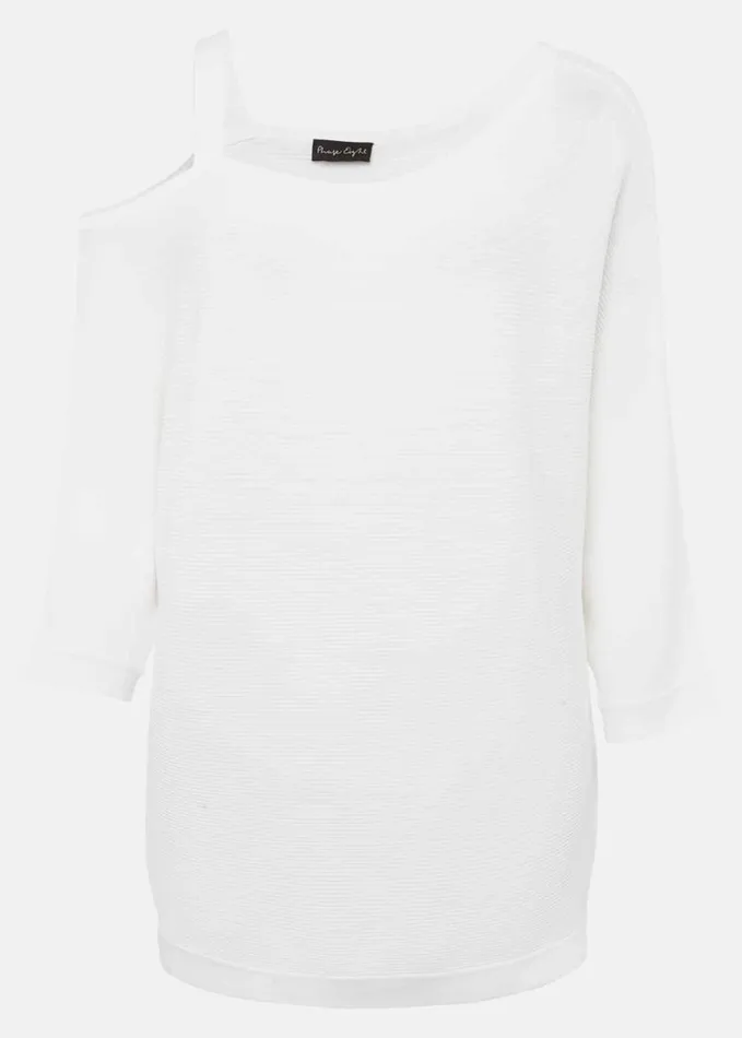 Phase Eight Evie One Shouler Ripple Knit Ivory Women Knitwear