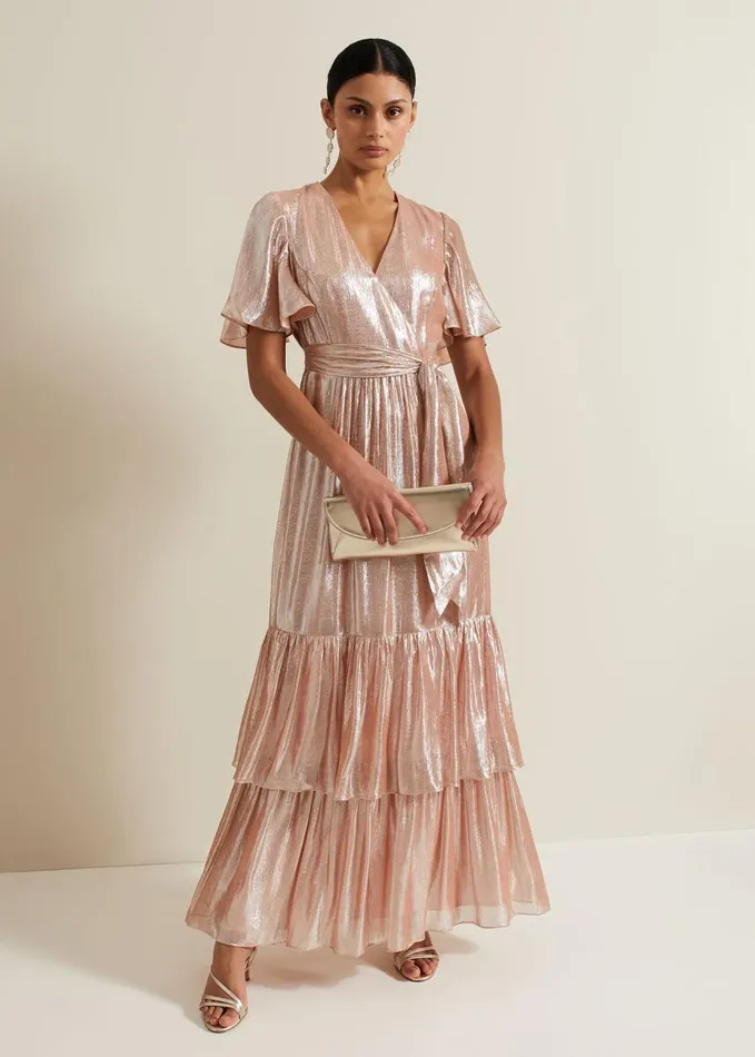 Phase Eight Fleur Metallic Maxi Dress Metallic Women Dresses