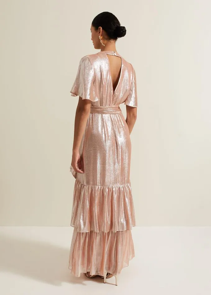 Phase Eight Fleur Metallic Maxi Dress Metallic Women Dresses