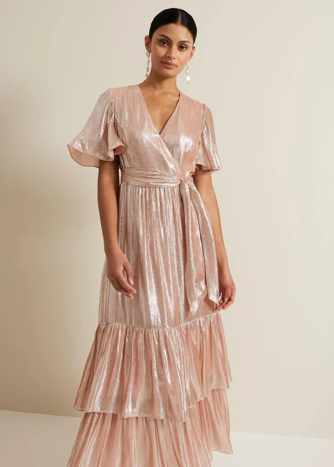 Phase Eight Fleur Metallic Maxi Dress Metallic Women Dresses
