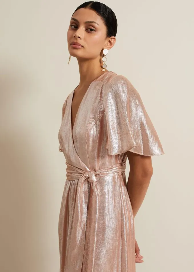Phase Eight Fleur Metallic Maxi Dress Metallic Women Dresses