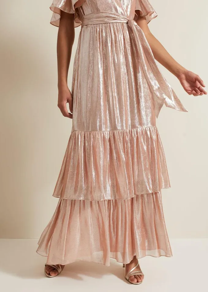 Phase Eight Fleur Metallic Maxi Dress Metallic Women Dresses