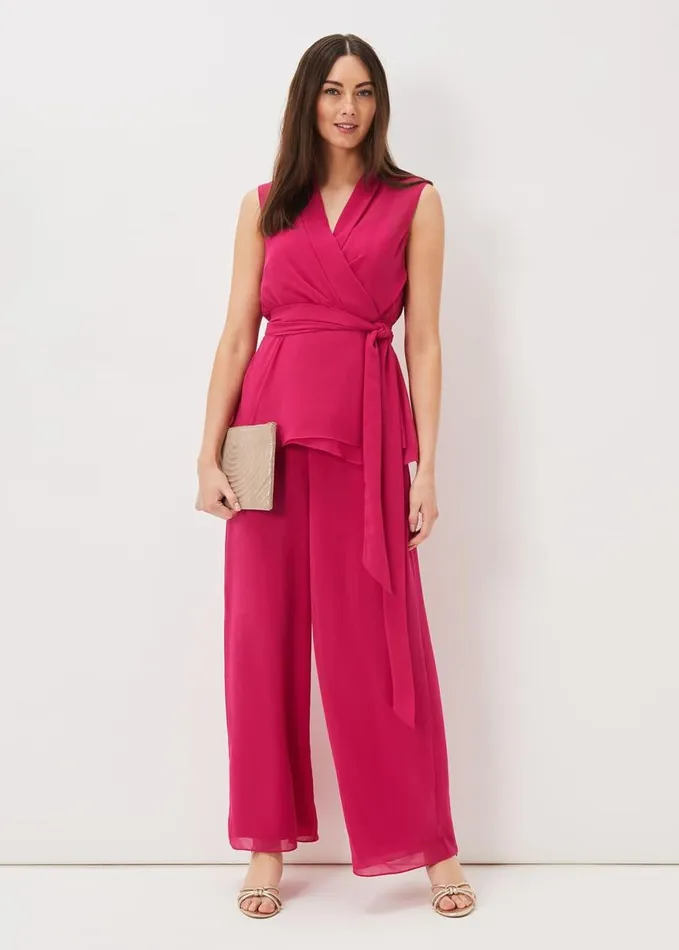 Phase Eight Florentine Sleeveless Wrap Top Magenta Pink Women Tops and TShirts