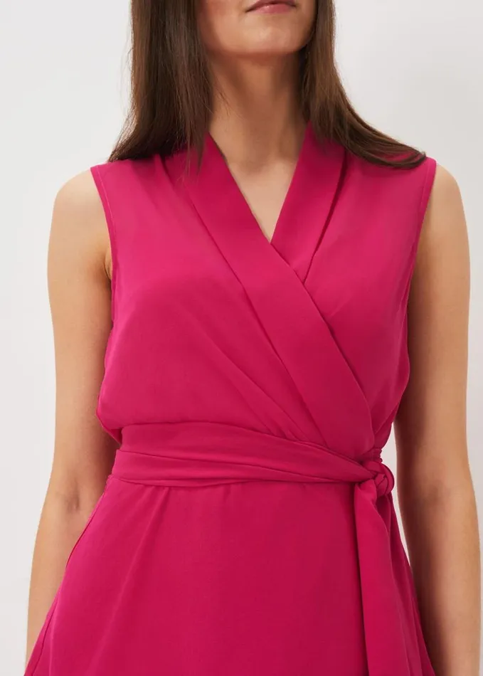 Phase Eight Florentine Sleeveless Wrap Top Magenta Pink Women Tops and TShirts
