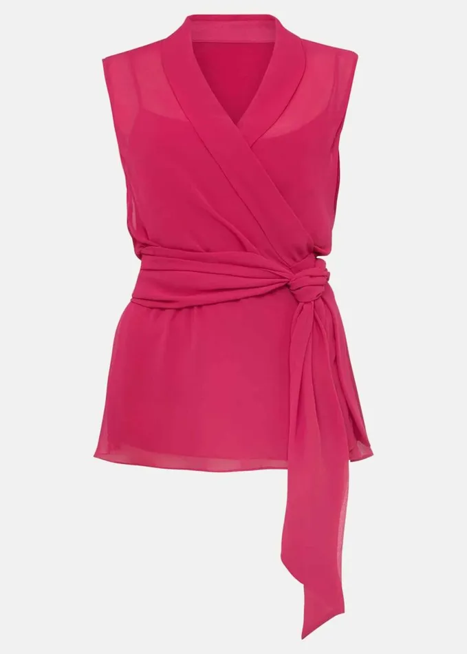 Phase Eight Florentine Sleeveless Wrap Top Magenta Pink Women Tops and TShirts