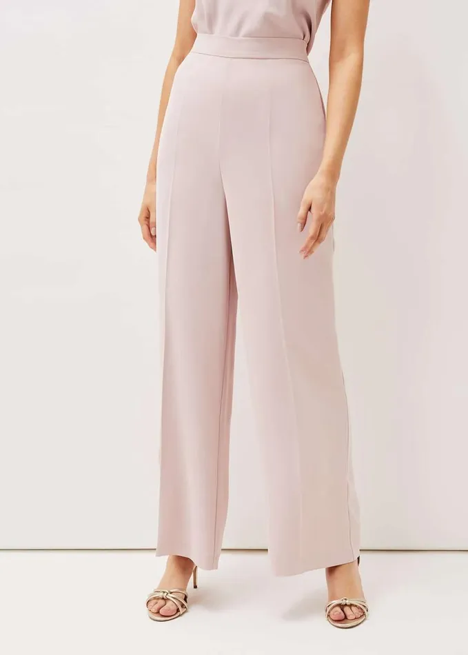 Phase Eight Florentine Wide Leg CoOrd Trouser Antique Rose Women Trousers