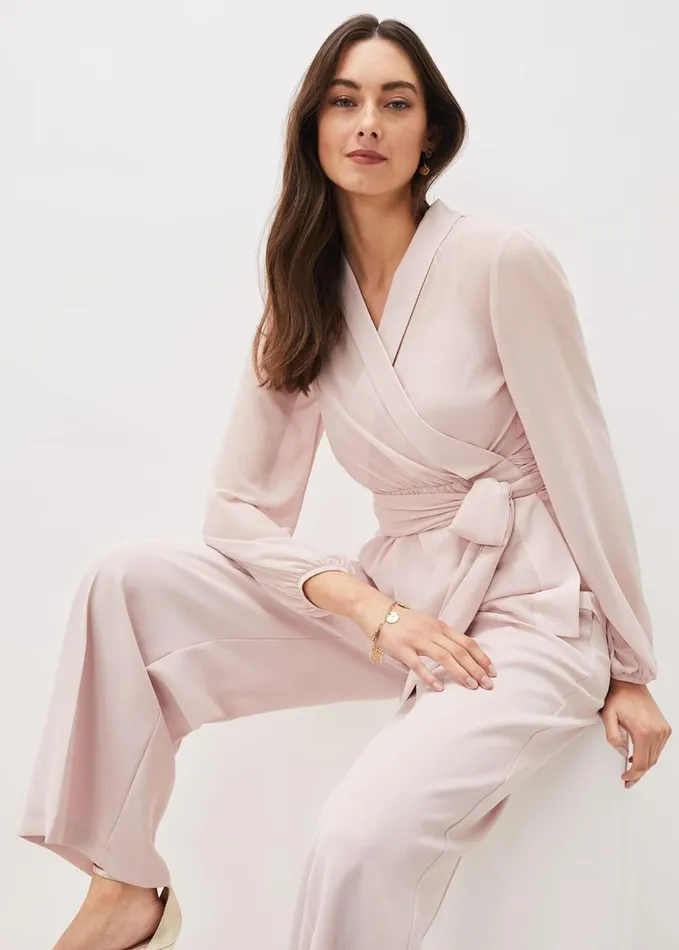 Phase Eight Florentine Wide Leg CoOrd Trouser Antique Rose Women Trousers
